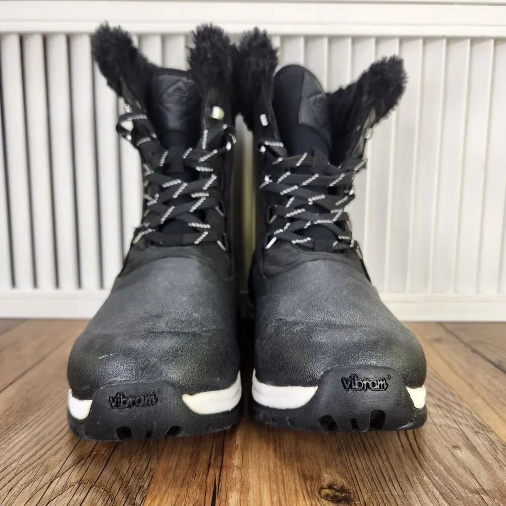 Muck Boot Apres Lace Up Artic Grip Women's 6 Black Waterproof Vibram Snow Boots